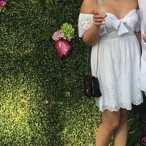 White Eyelet Off-the-Shoulder Dress
